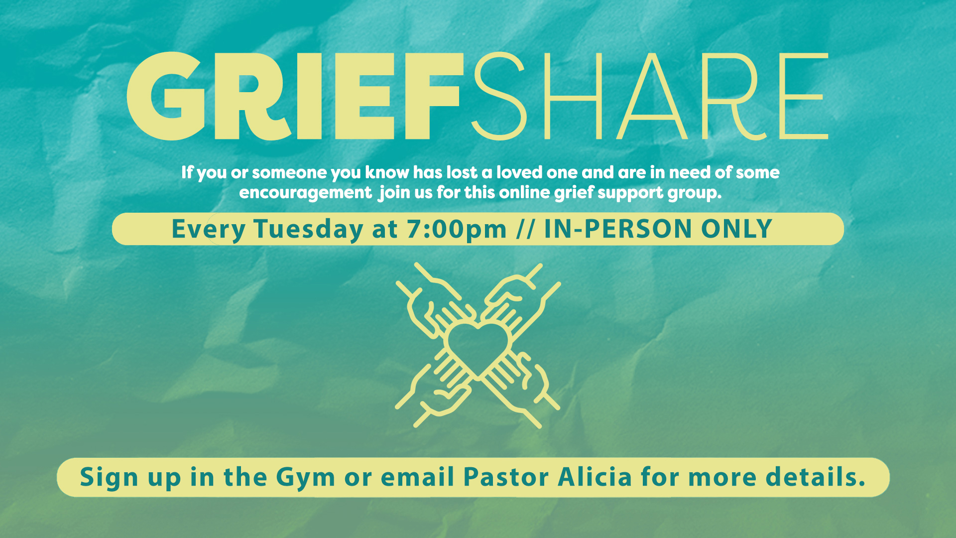 <b>Grief Share Program</b>